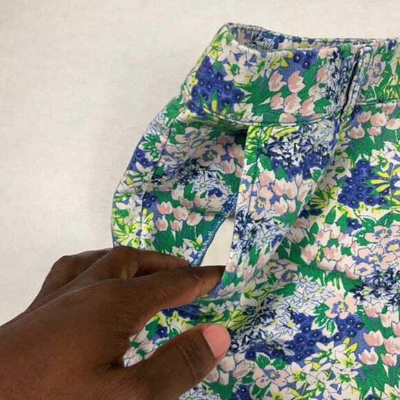 Talbots Floral Pencil Skirt Vibrant Garden Print Career Classic Cotton Size 4 - Picture 6 of 9